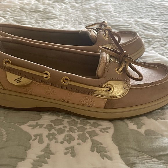 Sperry Top-Sider camel and gold shoes size 6.5 Preowned  condition - Picture 3 of 7